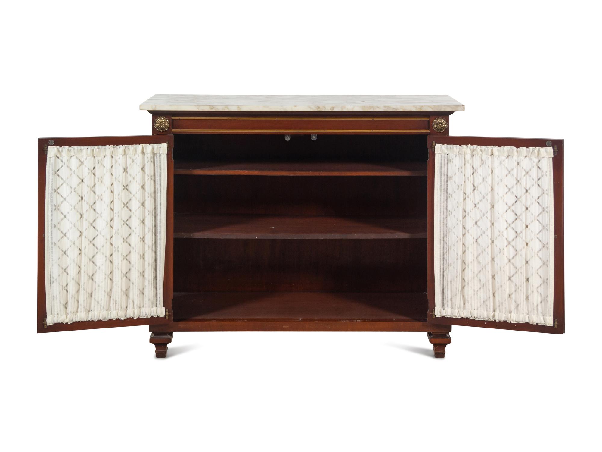 A Regency Style Mahogany Marble-Top Chiffonier