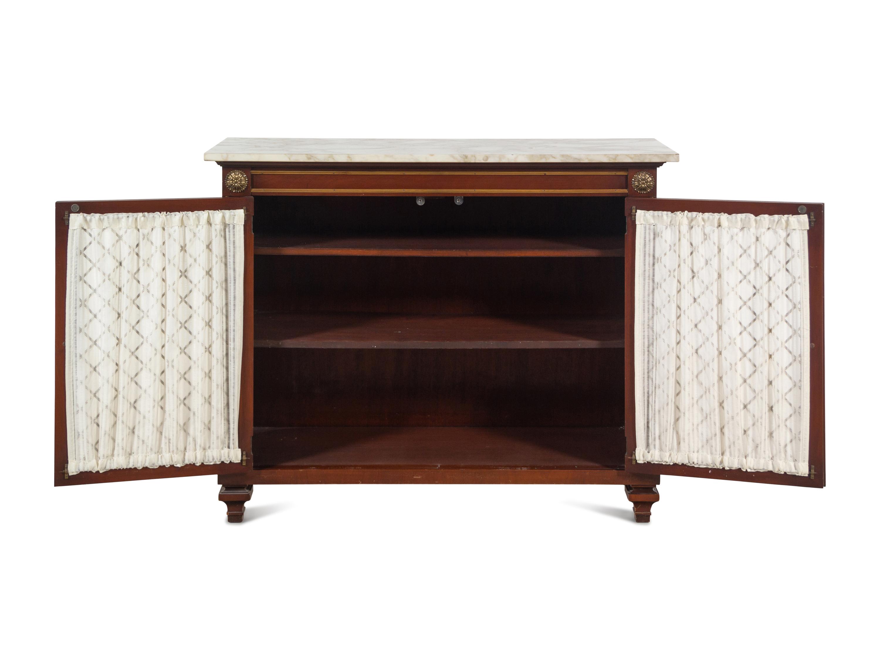 A Regency Style Mahogany Marble-Top Chiffonier