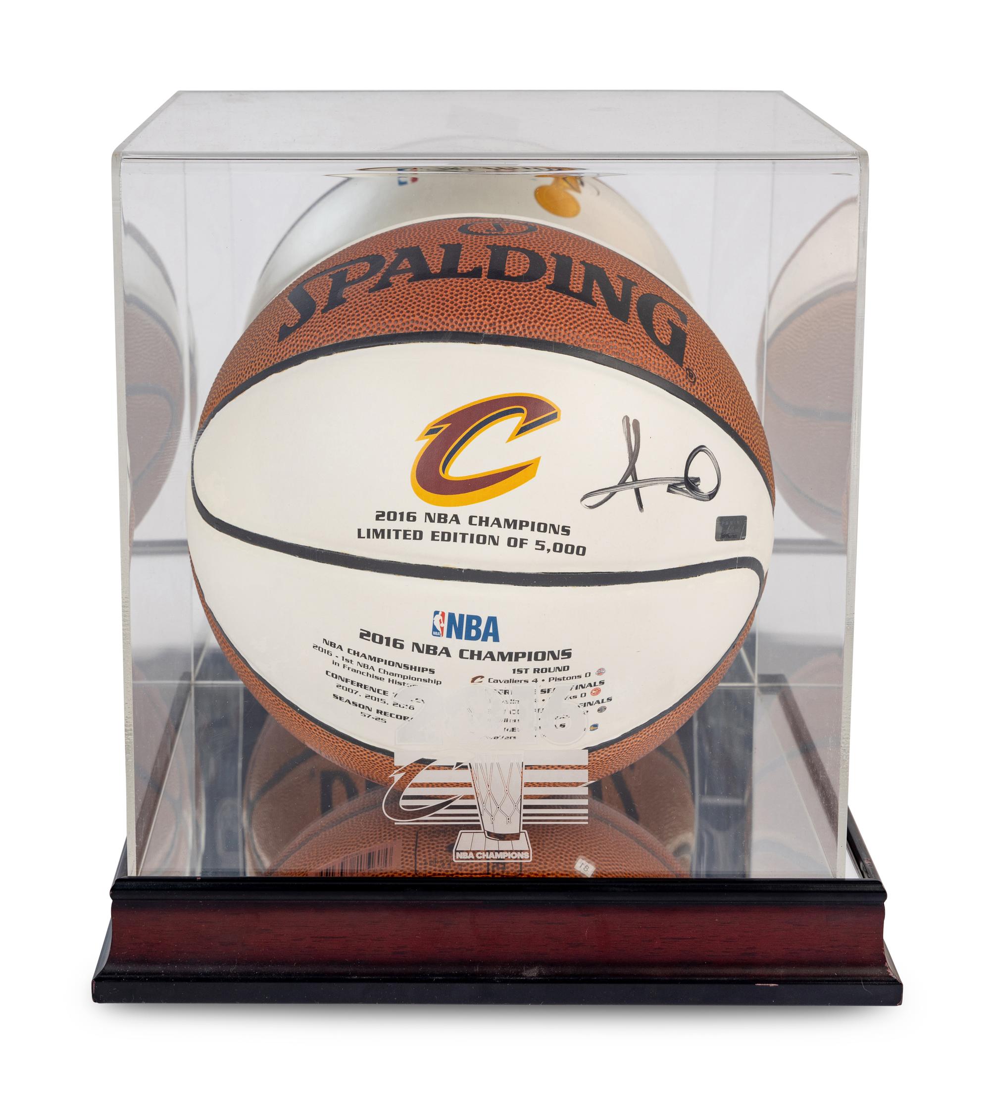 A Group of Cleveland Cavaliers 2016 NBA Championship Items Including Kyrie Irving Signed Autograph Basketball,