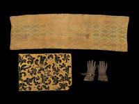 Two Textiles and One Pair of Gloves, 17th-18th Century