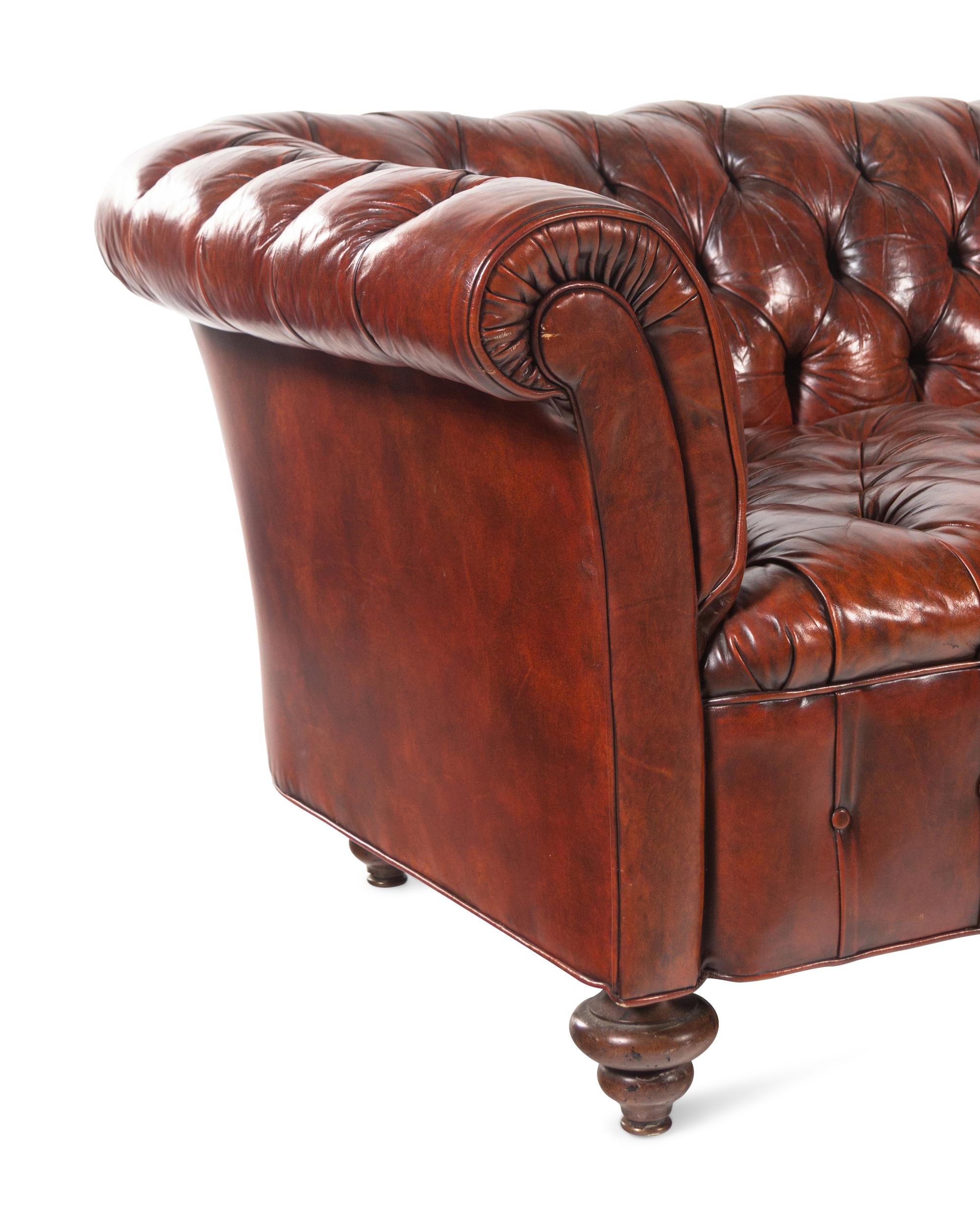 A Leather-Upholstered Chesterfield Sofa