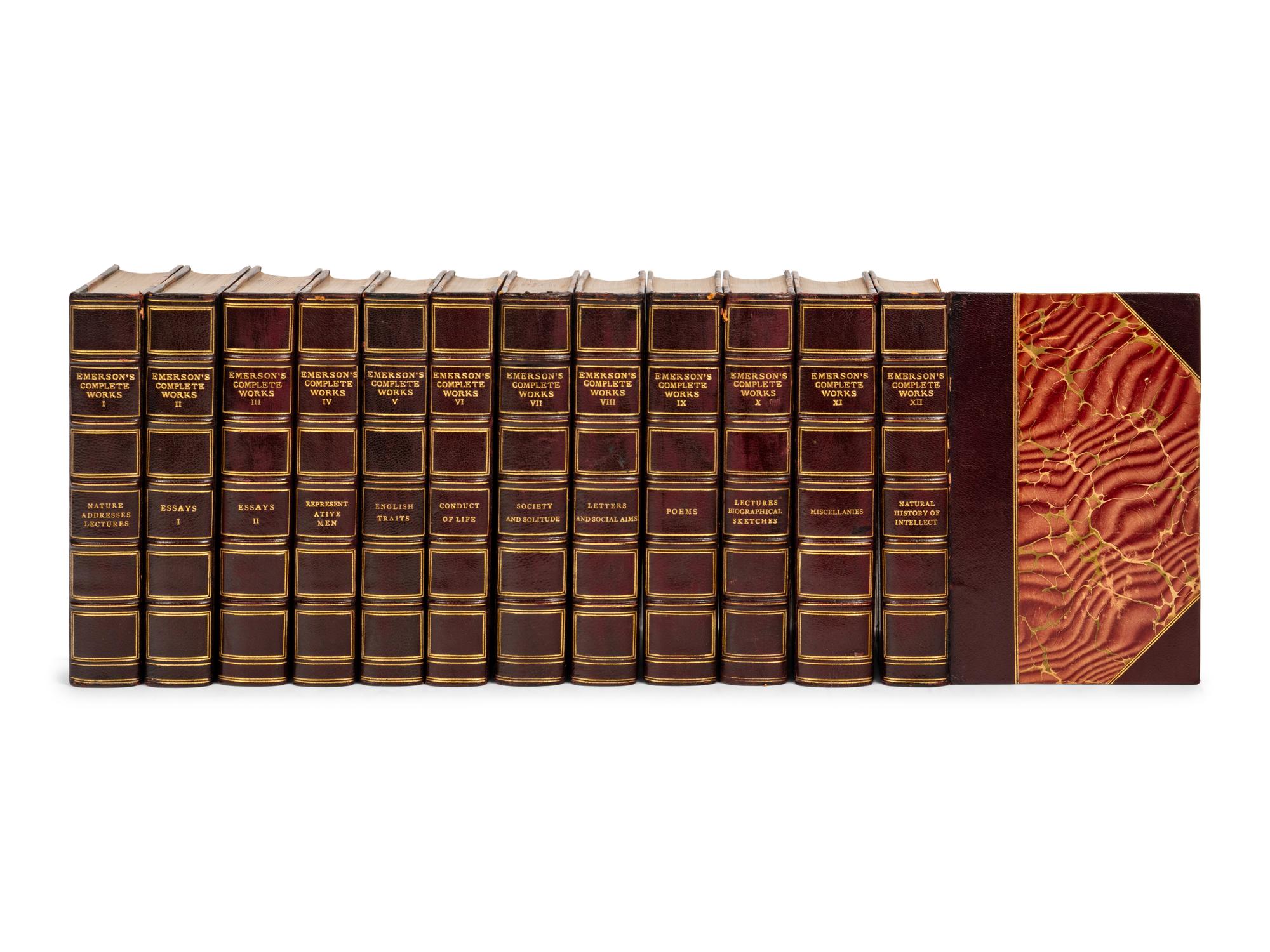 EMERSON, Ralph Waldo. The Complete Works of Ralph Waldo Emerson . Boston & New York: Houghton, Mifflin and Company; Cambridge: The Riverside Press, ca 1903.