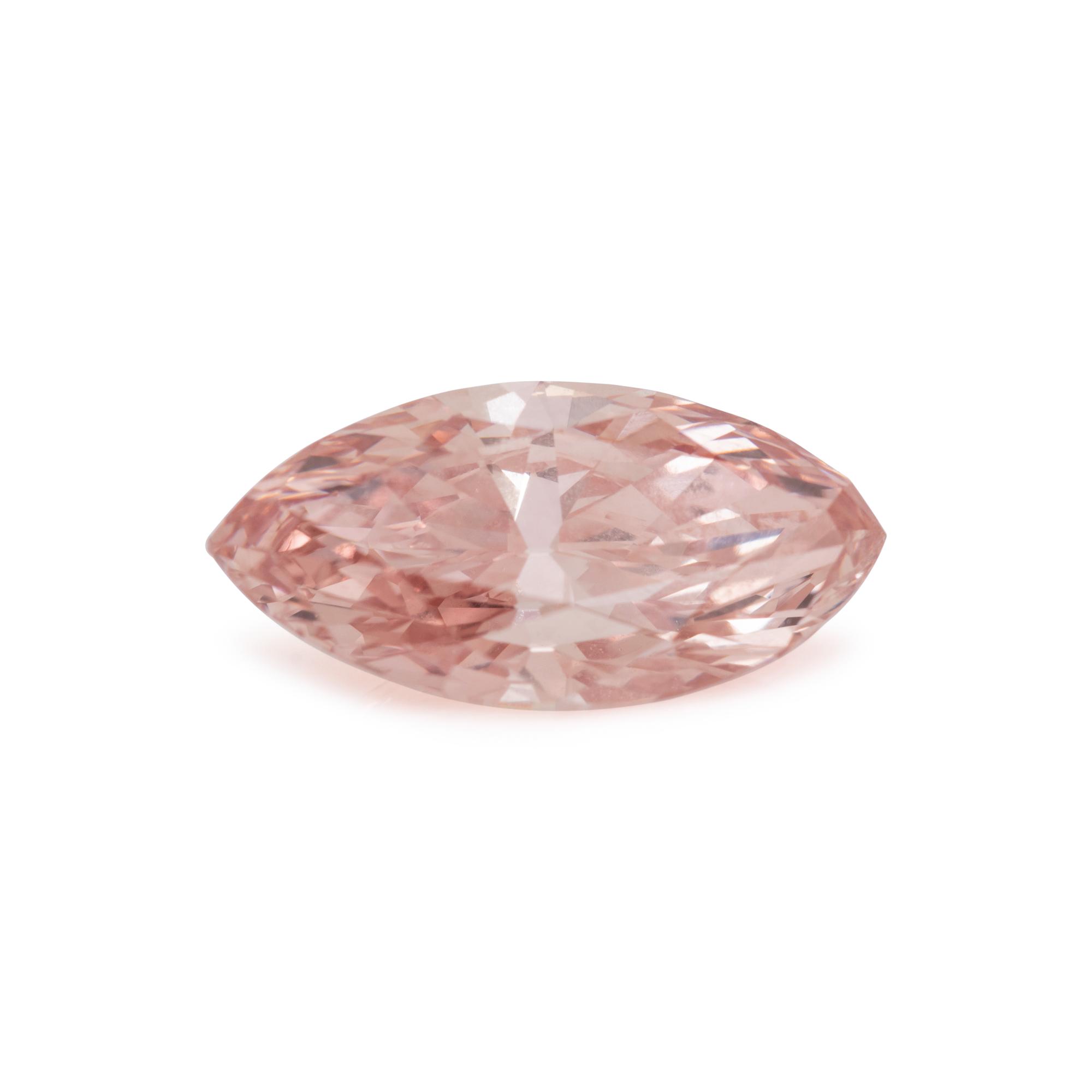 1.94 CARAT MARQUISE CUT FANCY BROWNISH ORANGY PINK DIAMOND