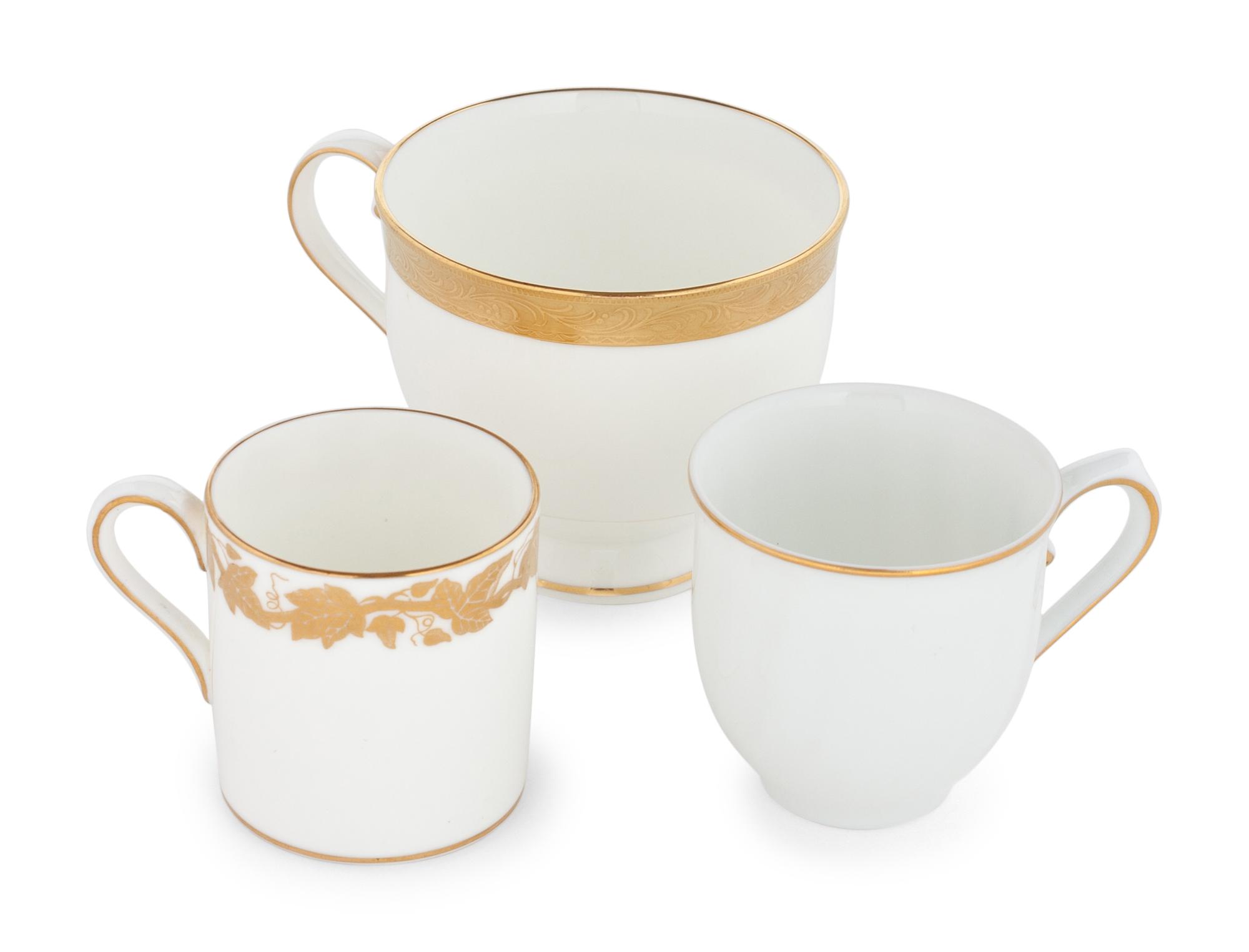 An Assembled Collection of Gilt-Edged Porcelain Dinnerware