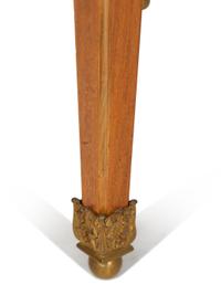 A Louis XVI Style Gilt Bronze Mounted Mahogany Marble-Top Guéridon