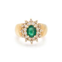 EMERALD AND DIAMOND RING