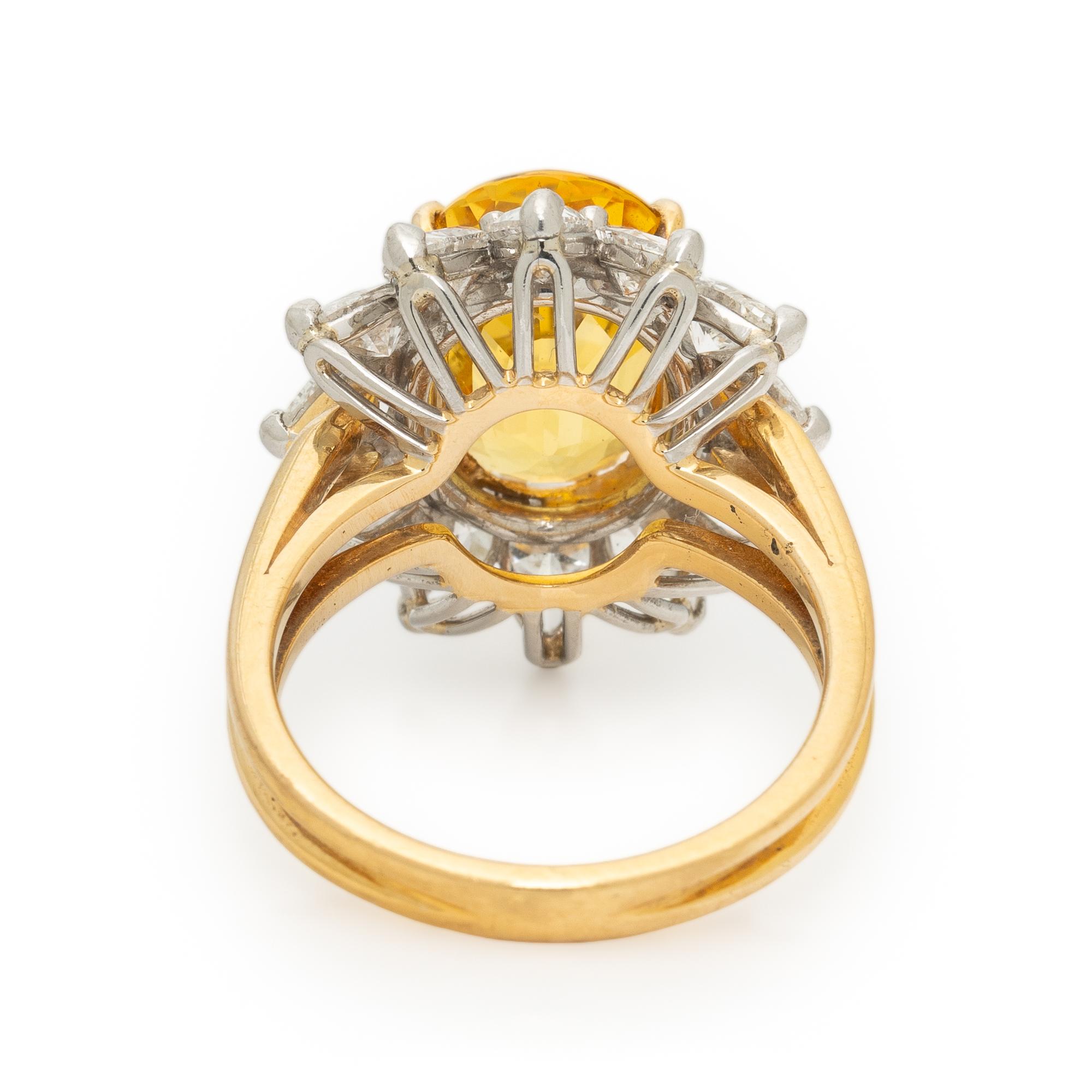 YELLOW SAPPHIRE AND DIAMOND RING