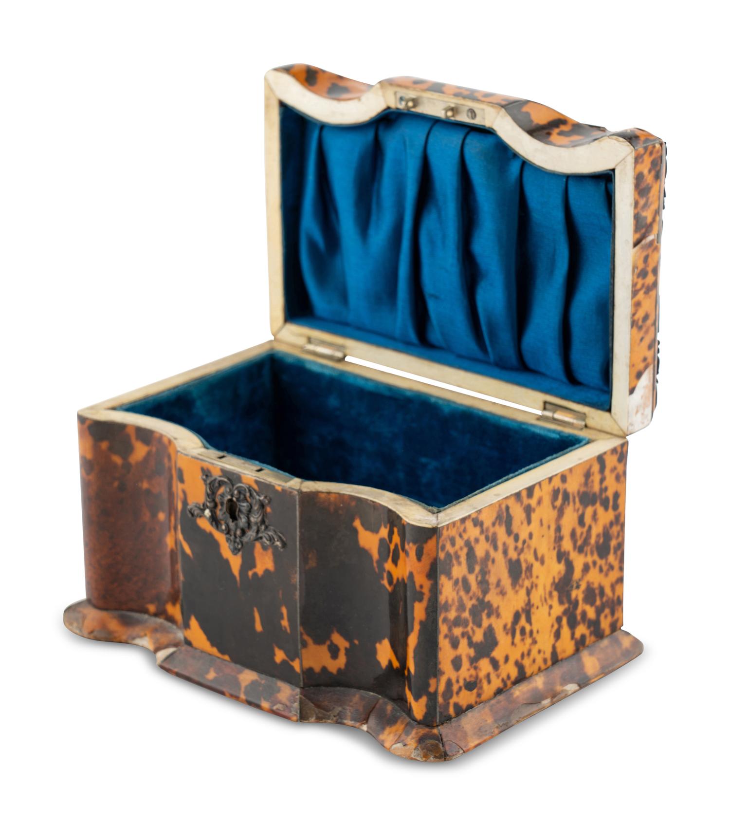 A George III Tortoise Shell Tea Caddy