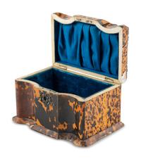 A George III Tortoise Shell Tea Caddy