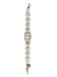 ART DECO, PLATINUM AND DIAMOND WATCH