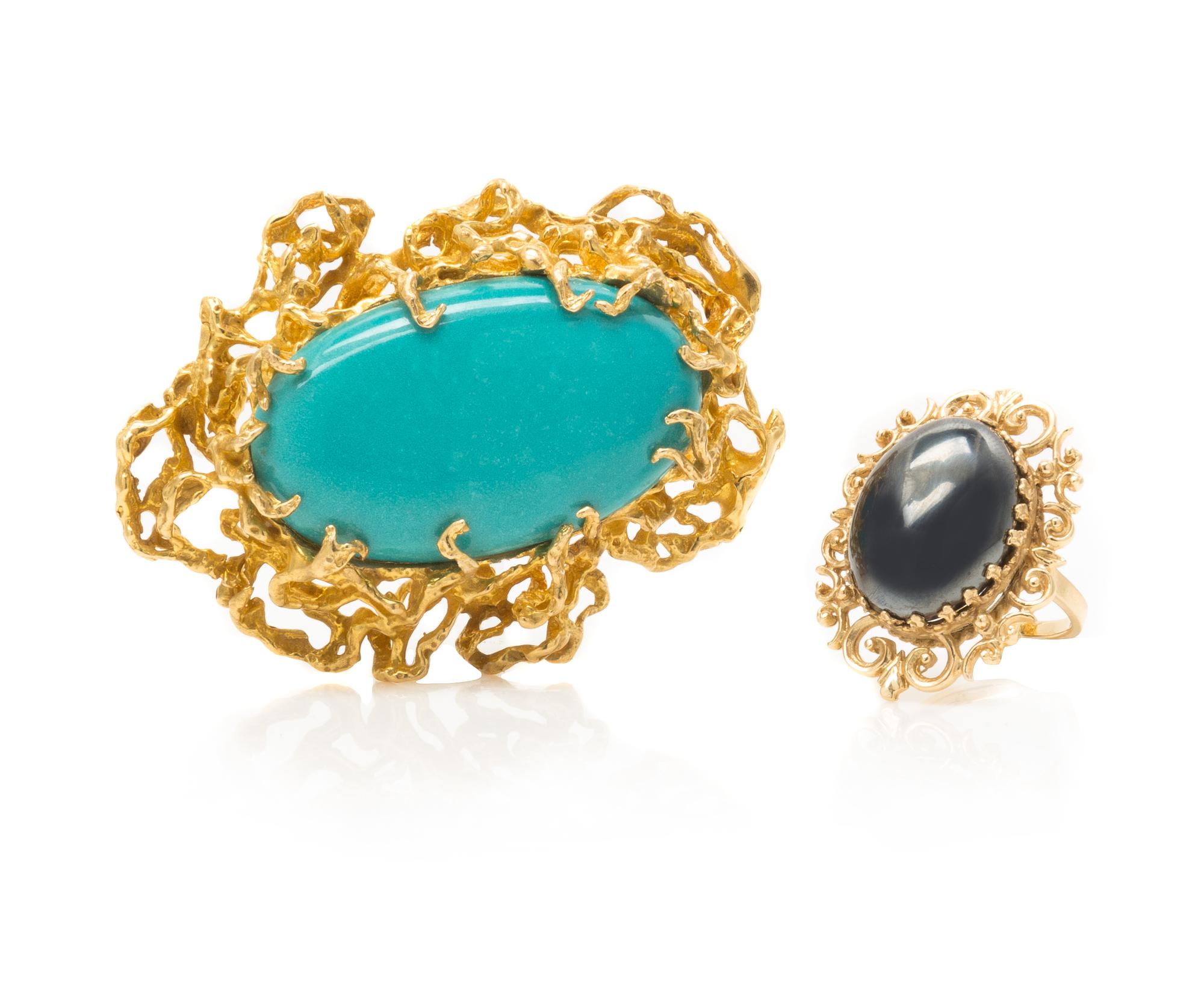 A Collection of 14 Karat Yellow Gold Jewelry, 36.20 dwts.