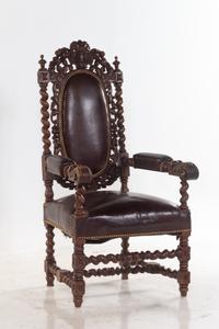 A Renaissance Revival Oak Chair