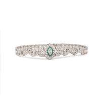 ART DECO, DIAMOND AND EMERALD BRACELET