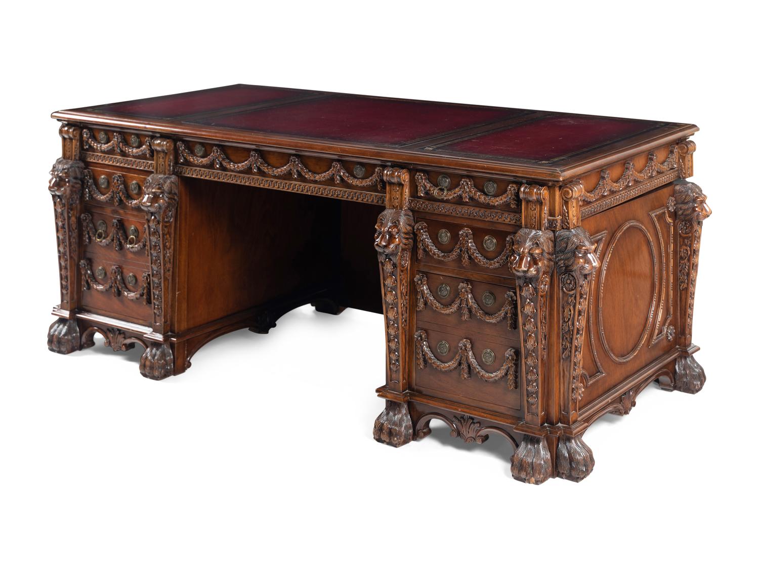 A George III Style Mahogany Partners' Desk