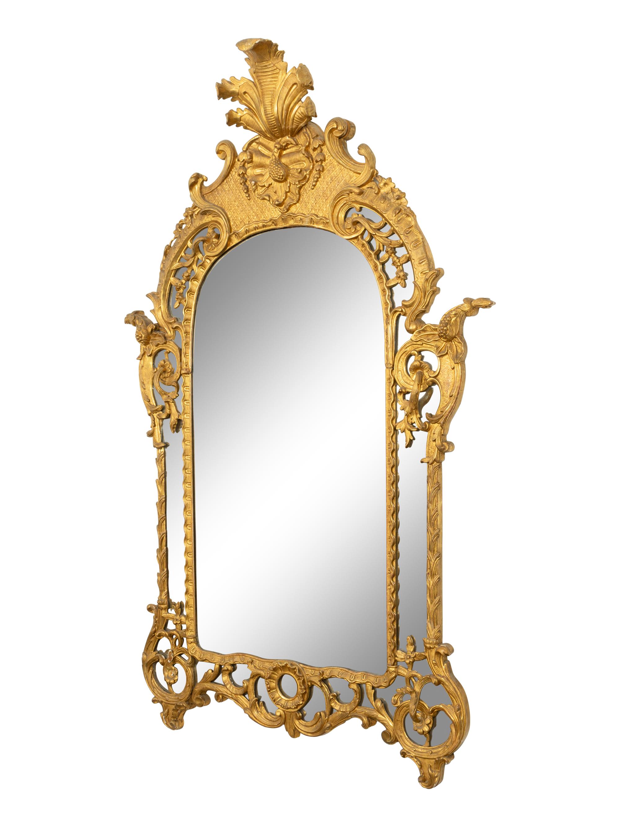 A Large Louis XIV Style Giltwood Parclose Mirror