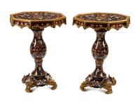 A Pair of Neoclassical Style Gilt Bronze Mounted Porcelain Tables
