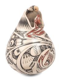 Pottery Vase, with Jaguar and Eagle