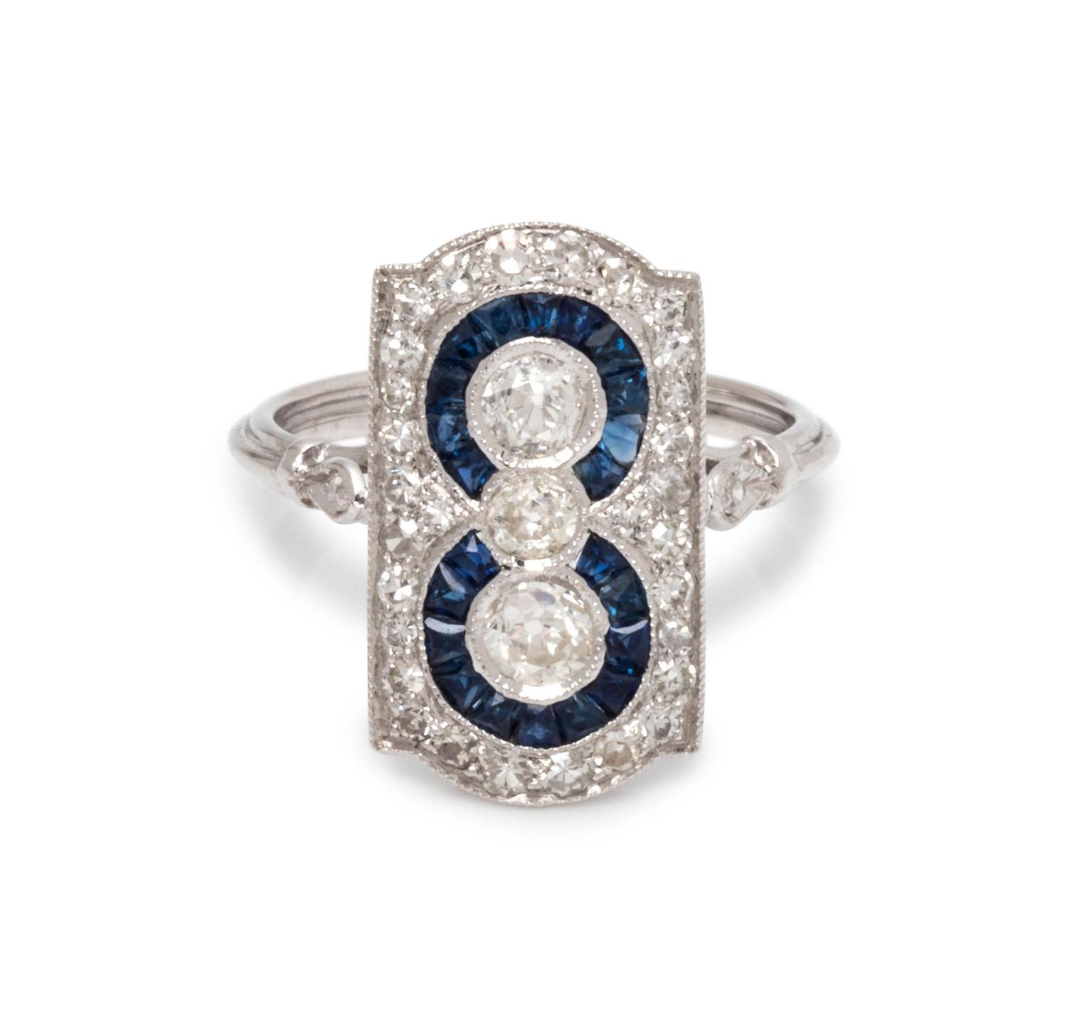 DIAMOND AND SAPPHIRE RING