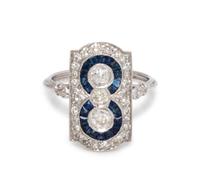 DIAMOND AND SAPPHIRE RING