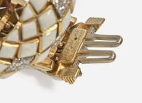 A David Webb 18K Yellow Gold, Platinum, Diamond, and Enamel Bracelet