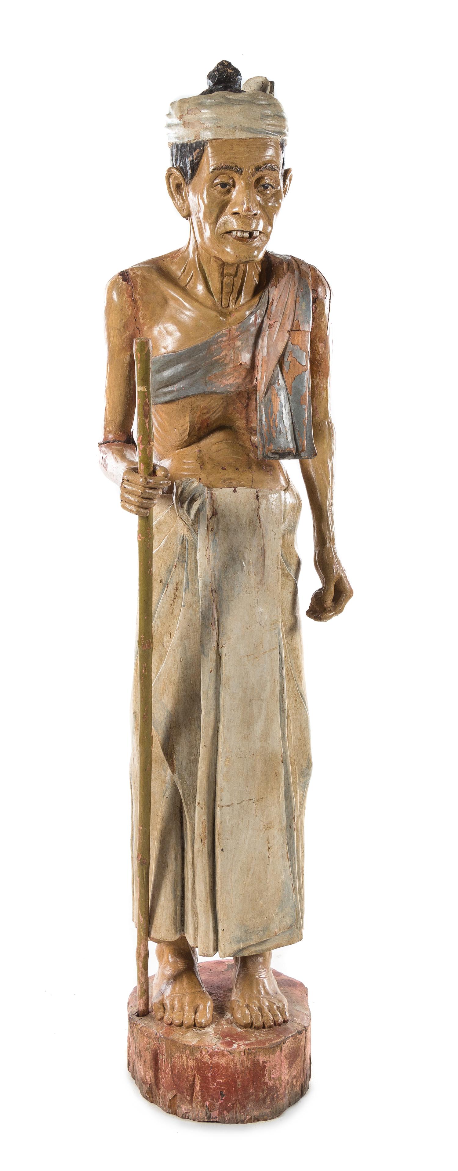 A Burmese Painted Figure Height 70 inches. — LATE 19TH CENTURY