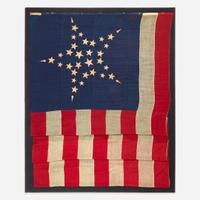 A rare Civil War 34 "Grand Luminary Shooting Star" Flag commemorating Kansas statehood 1861-1863