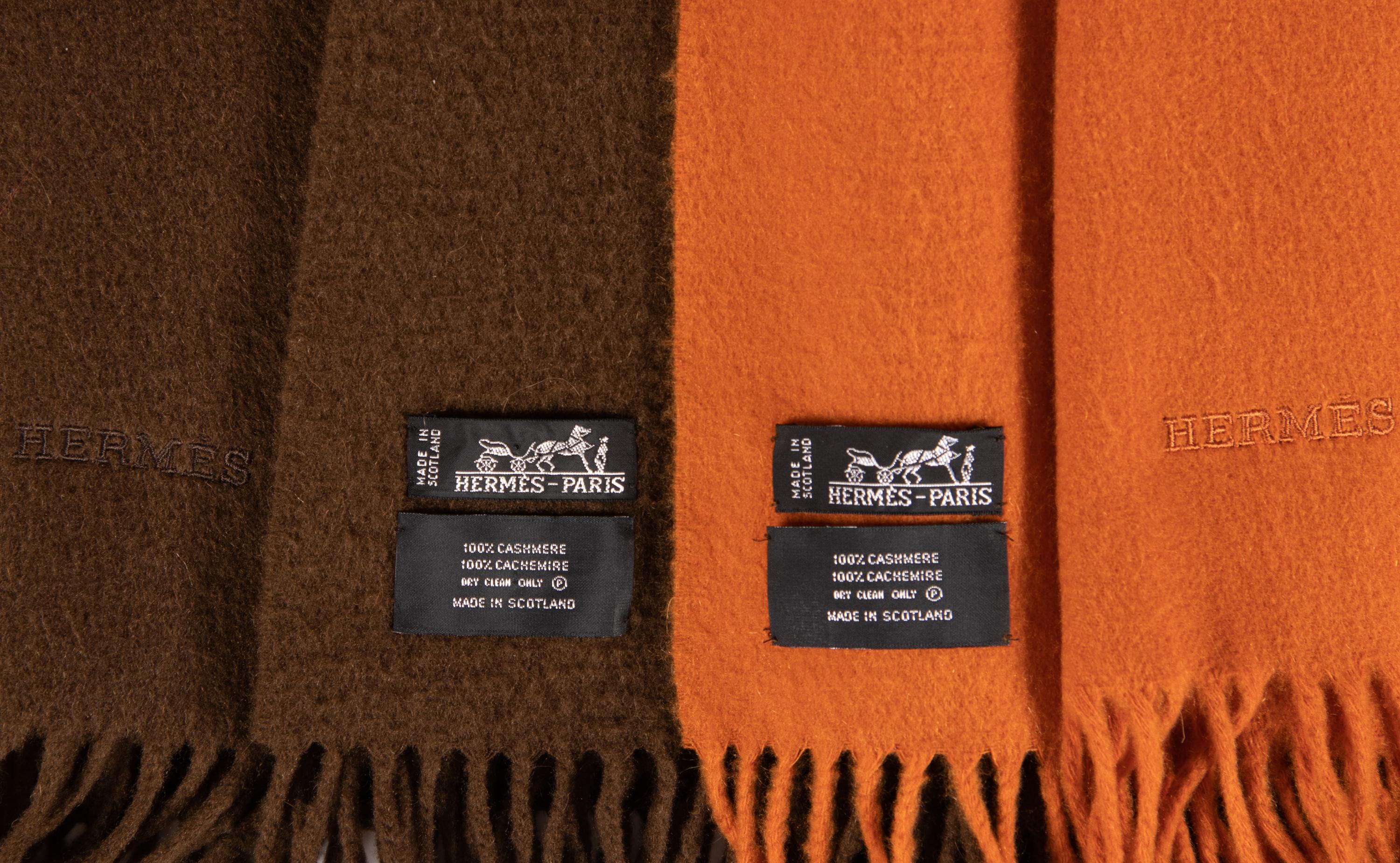 Two Hermès Cashmere Scarves