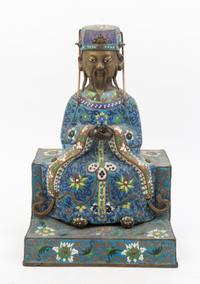 A Cloisonne Figure of a Scholar Height 18 1/2 inches.