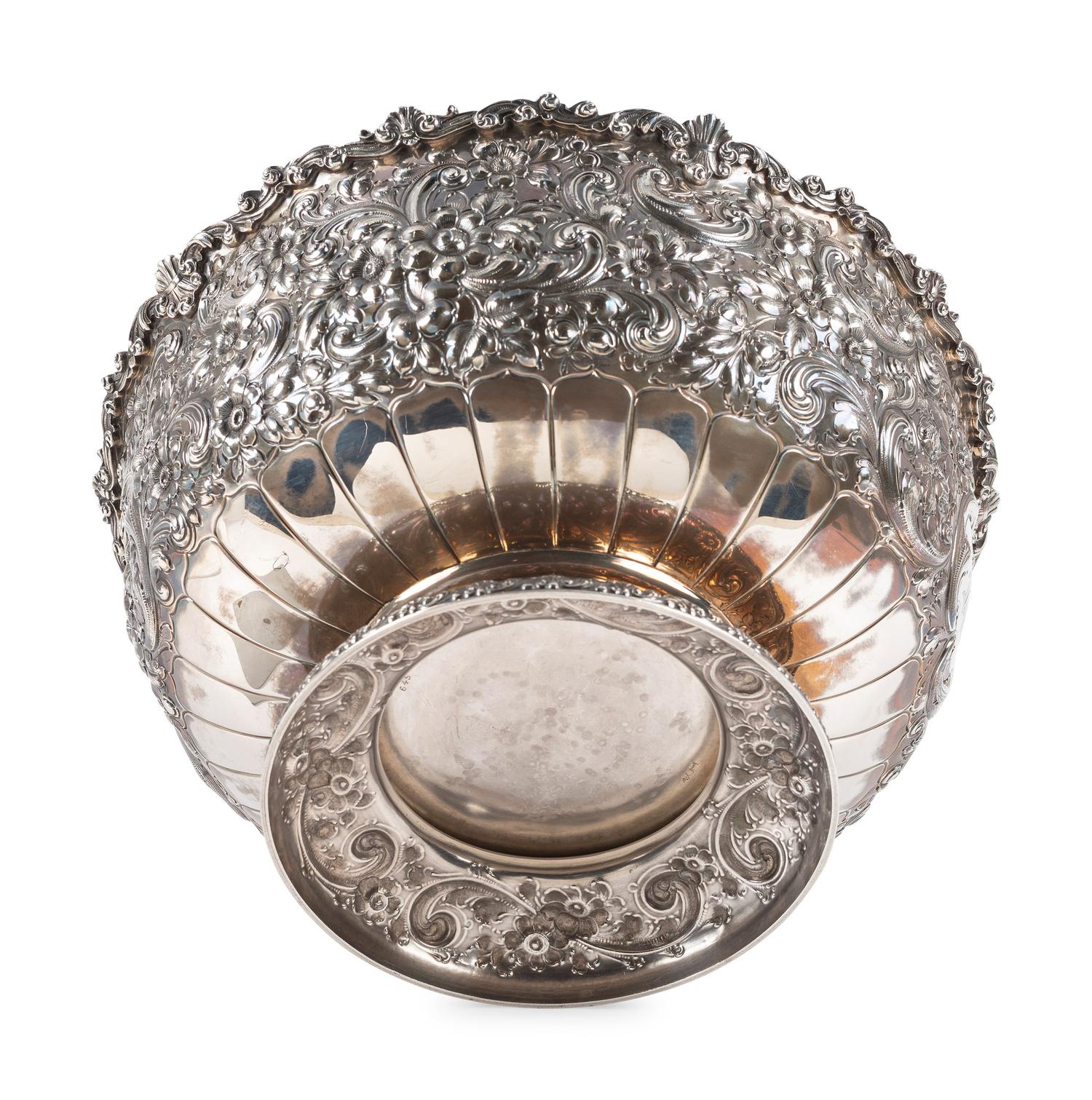 A Dominick & Haff Repousse Silver Punchbowl