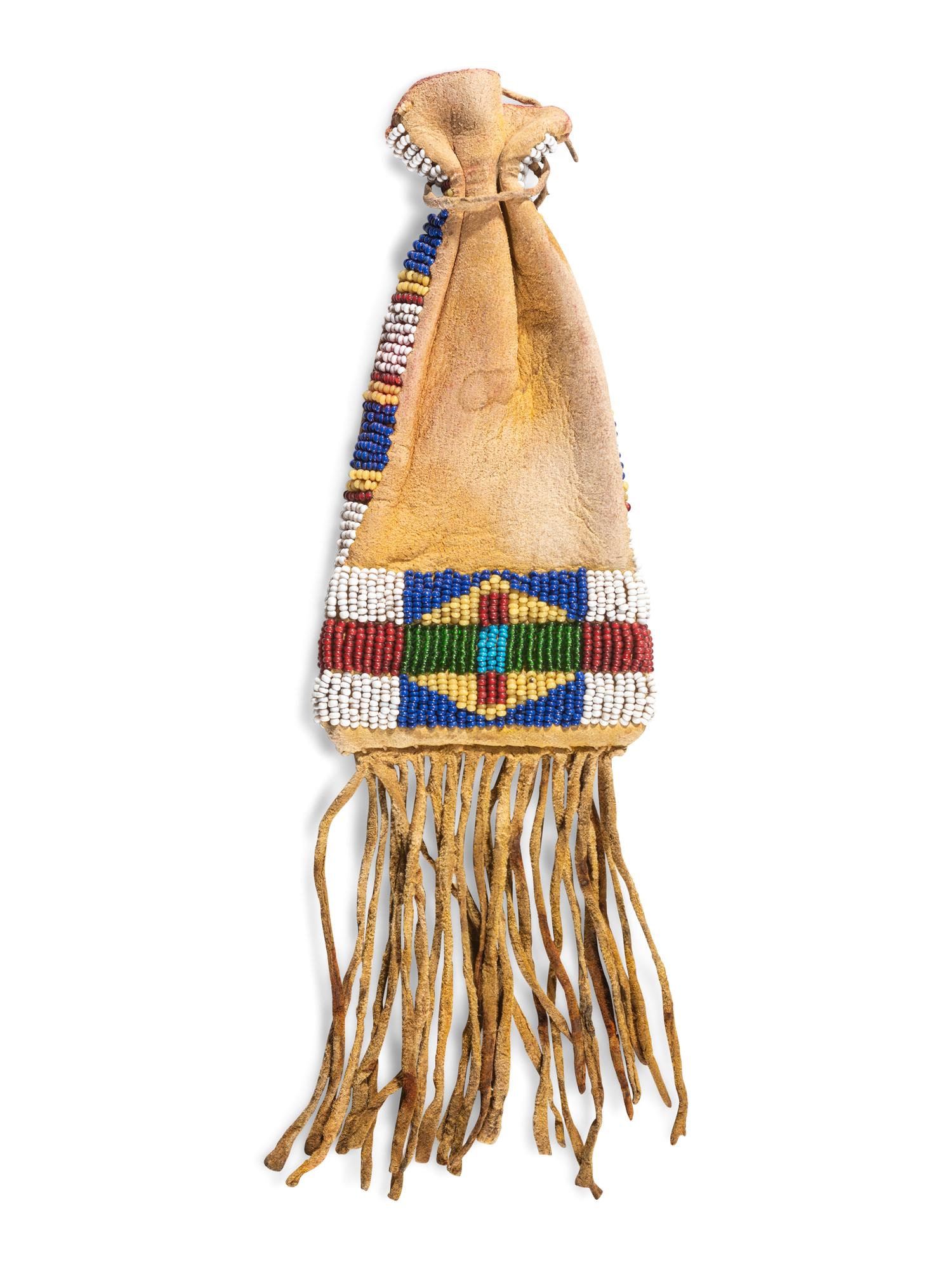 Arapaho Beaded Hide Paint Pouch
