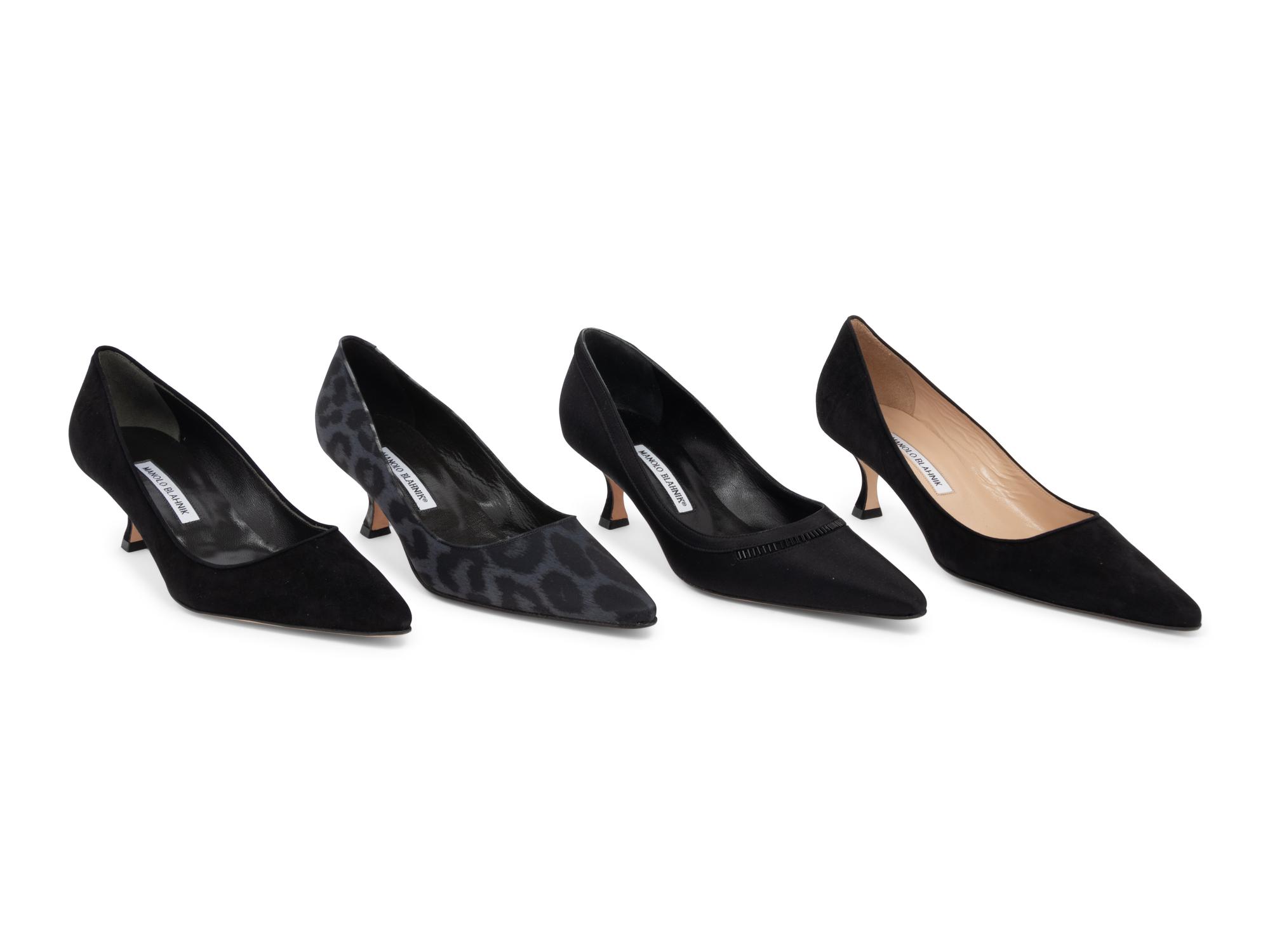 Four Pairs of Unworn Black Monolo Blahnik Shoes