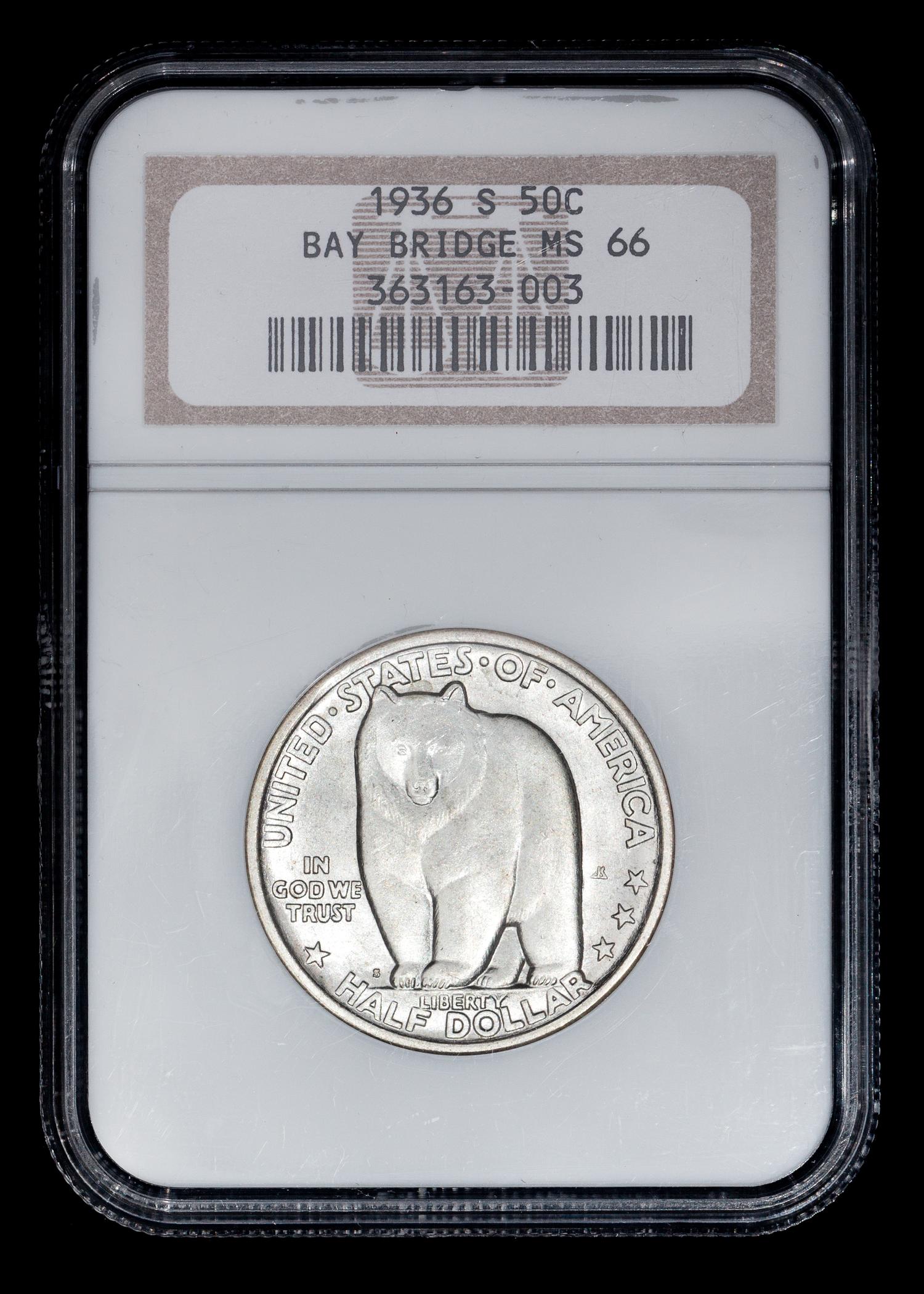 A United States 1936-S Bay Bridge Commemorative 50c Coin