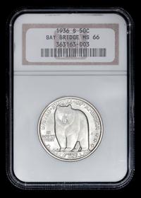 A United States 1936-S Bay Bridge Commemorative 50c Coin