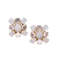 TONY DUQUETTE, OPAL, ROCK CRYSTAL AND MOONSTONE EARCLIPS