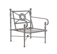 A Set of Four Custom Gray-Painted Patio Armchairs