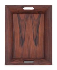 An Hermès Rosewood Tray with Two Smaller Associated Trays