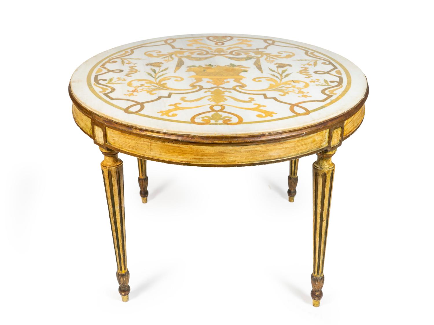 A Louis XVI Style Painted Circular Table