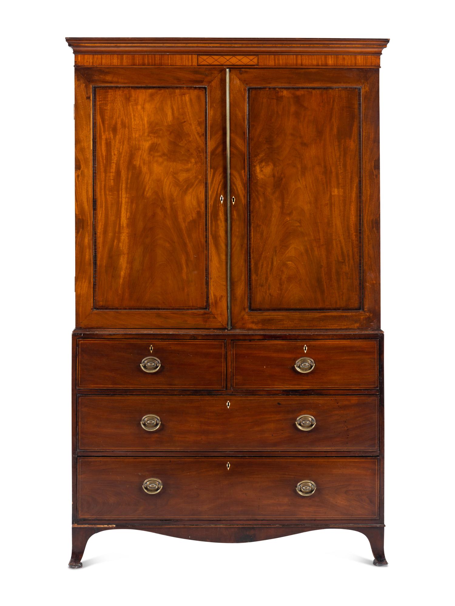 A George III Mahogany Linen Press