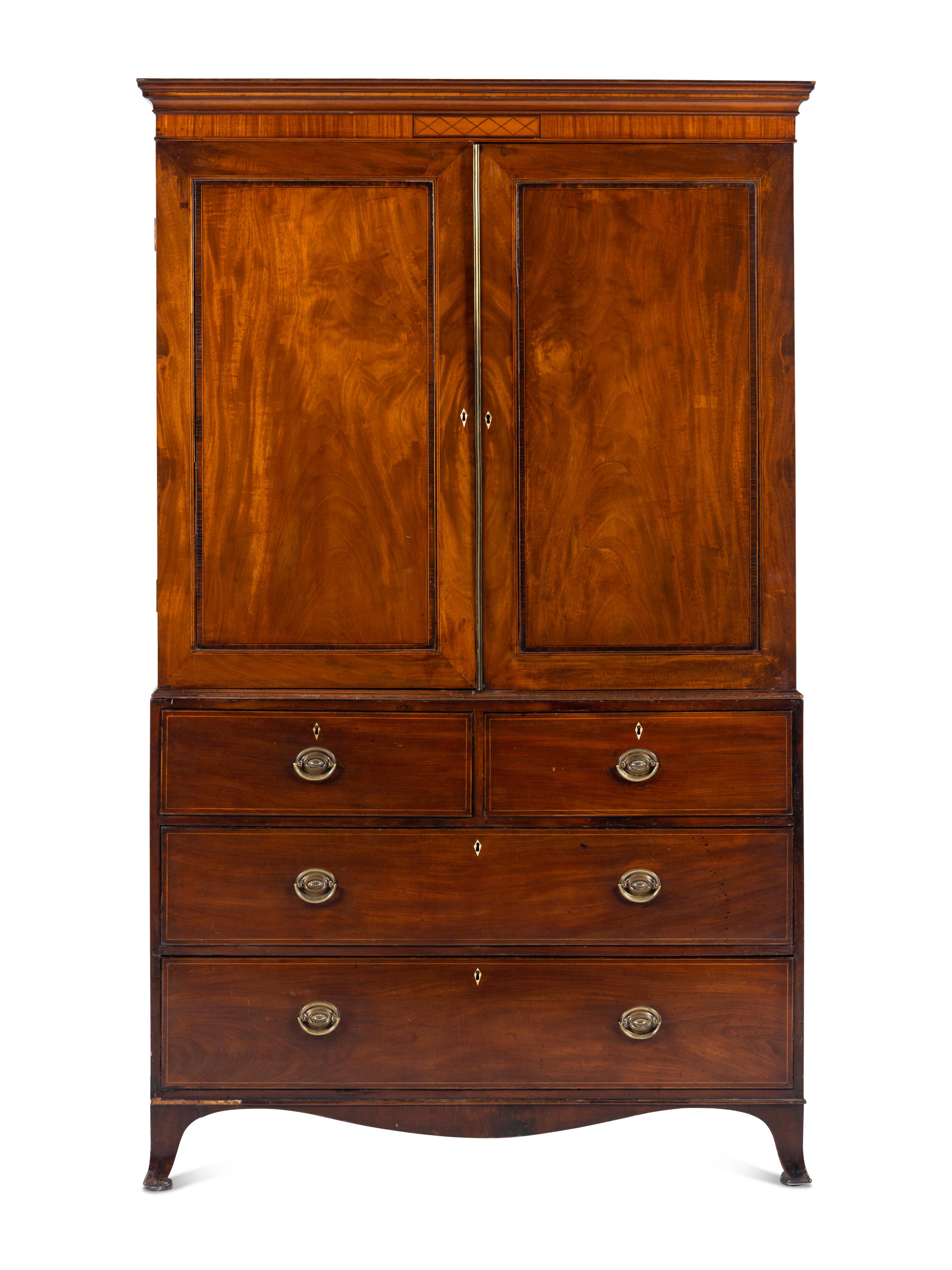 A George III Mahogany Linen Press