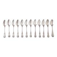 A Group of Twelve Coin Silver Teaspoons