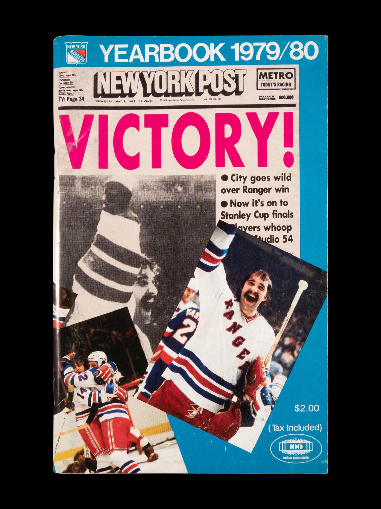 A Group of 16 1960s - 1980s New York Rangers Blue Book Media Guides,