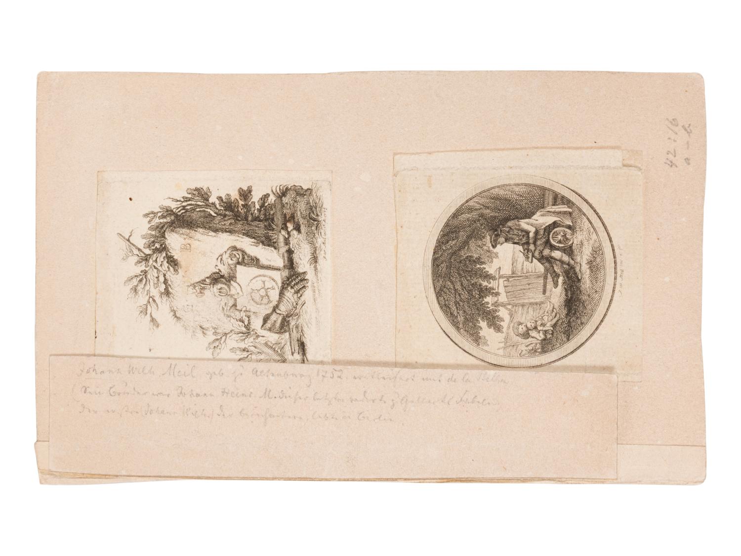 Johann Wilhelm Meil (German, 1733-1805); Two Untitled Etchings