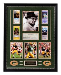 A Group of Five Photographs and Artwork Associated with the Green Bay Packers Formerly Displayed at Mike Ditka’s Restaurant