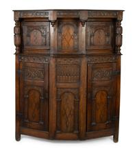 A Gothic Style Oak Court Cupboard