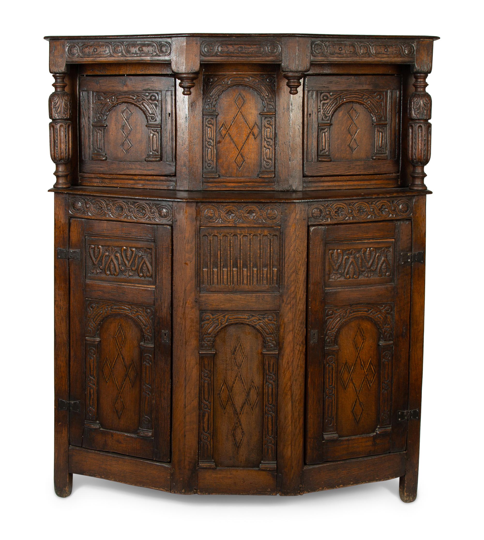 A Gothic Style Oak Court Cupboard