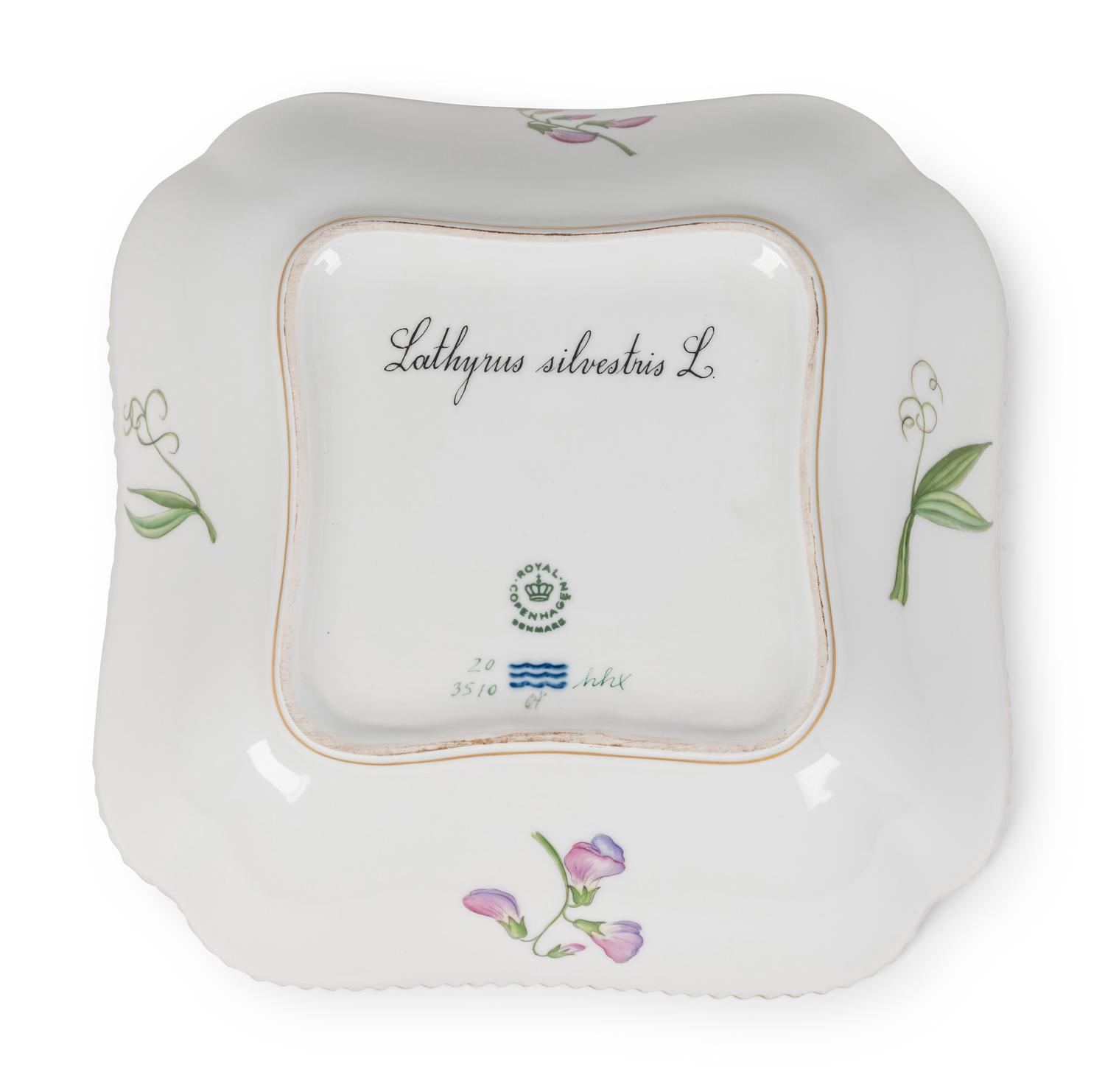 A Royal Copenhagen Flora Danica Porcelain Square Serving Bowl