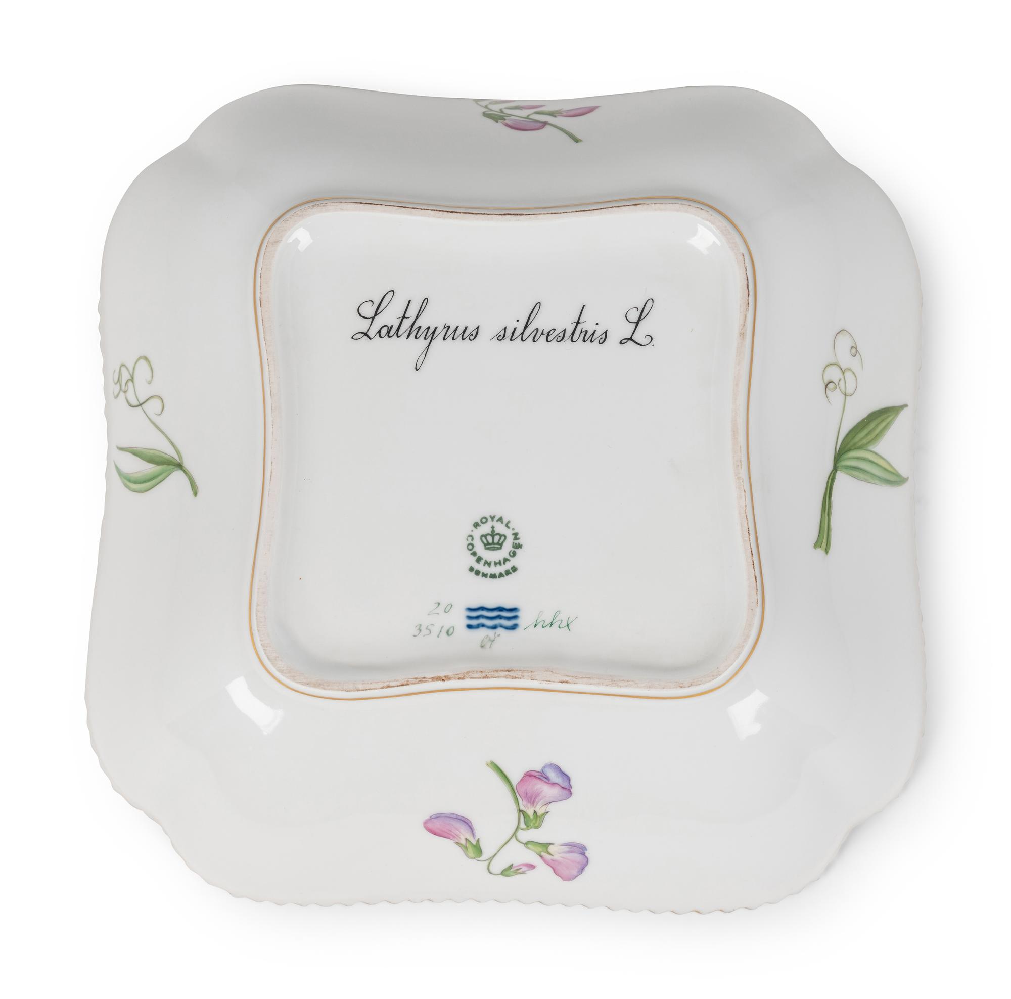 A Royal Copenhagen Flora Danica Porcelain Square Serving Bowl