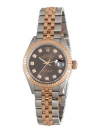 ROLEX, REF. 279171 ROSE GOLD AND STAINLESS STEEL 'LADY-DATEJUST' CHOCOLATE DIAMOND DIAL AND JUBILEE BRACELET, BOX & PAPERS