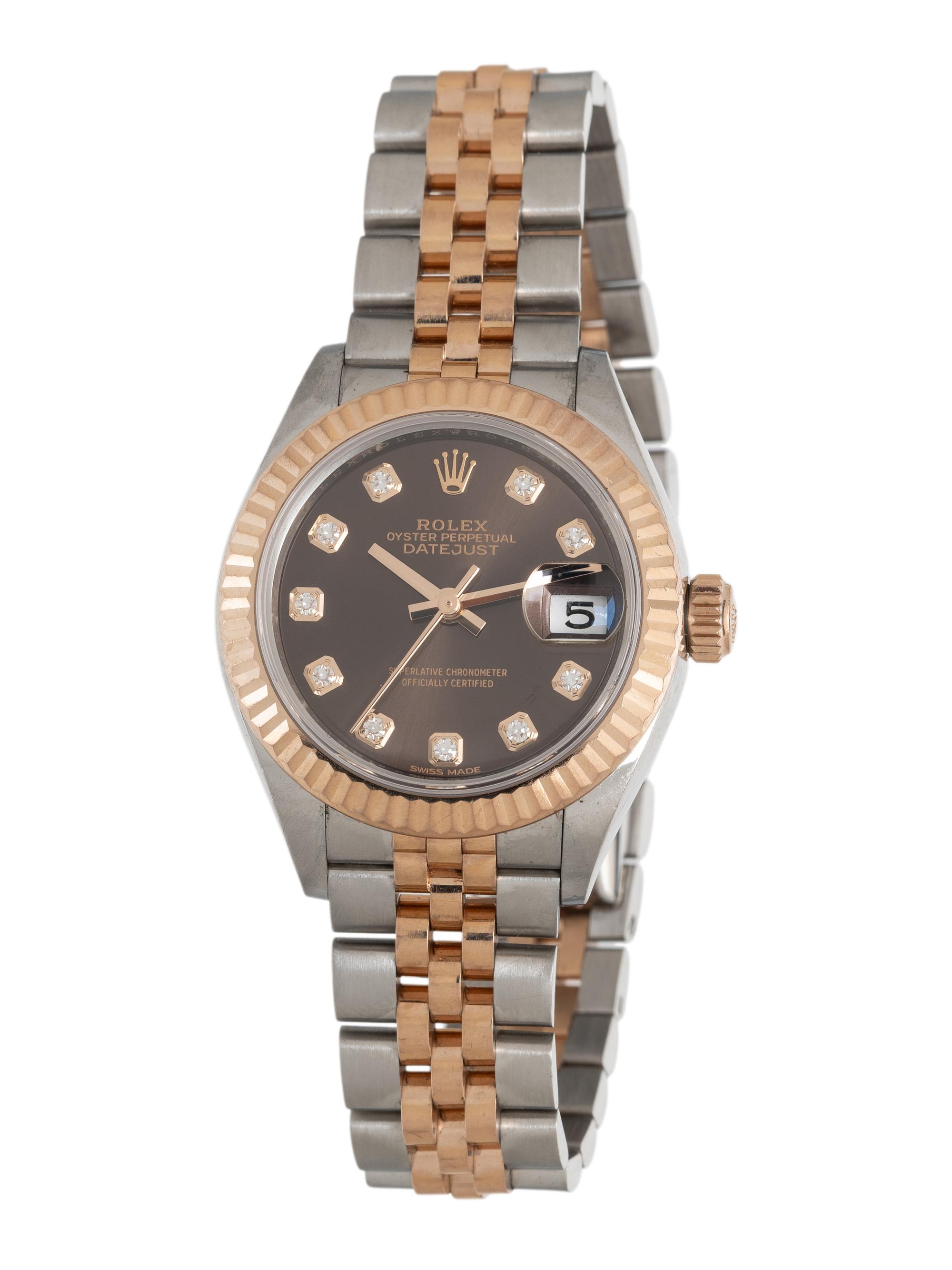 ROLEX, REF. 279171 ROSE GOLD AND STAINLESS STEEL 'LADY-DATEJUST' CHOCOLATE DIAMOND DIAL AND JUBILEE BRACELET, BOX & PAPERS