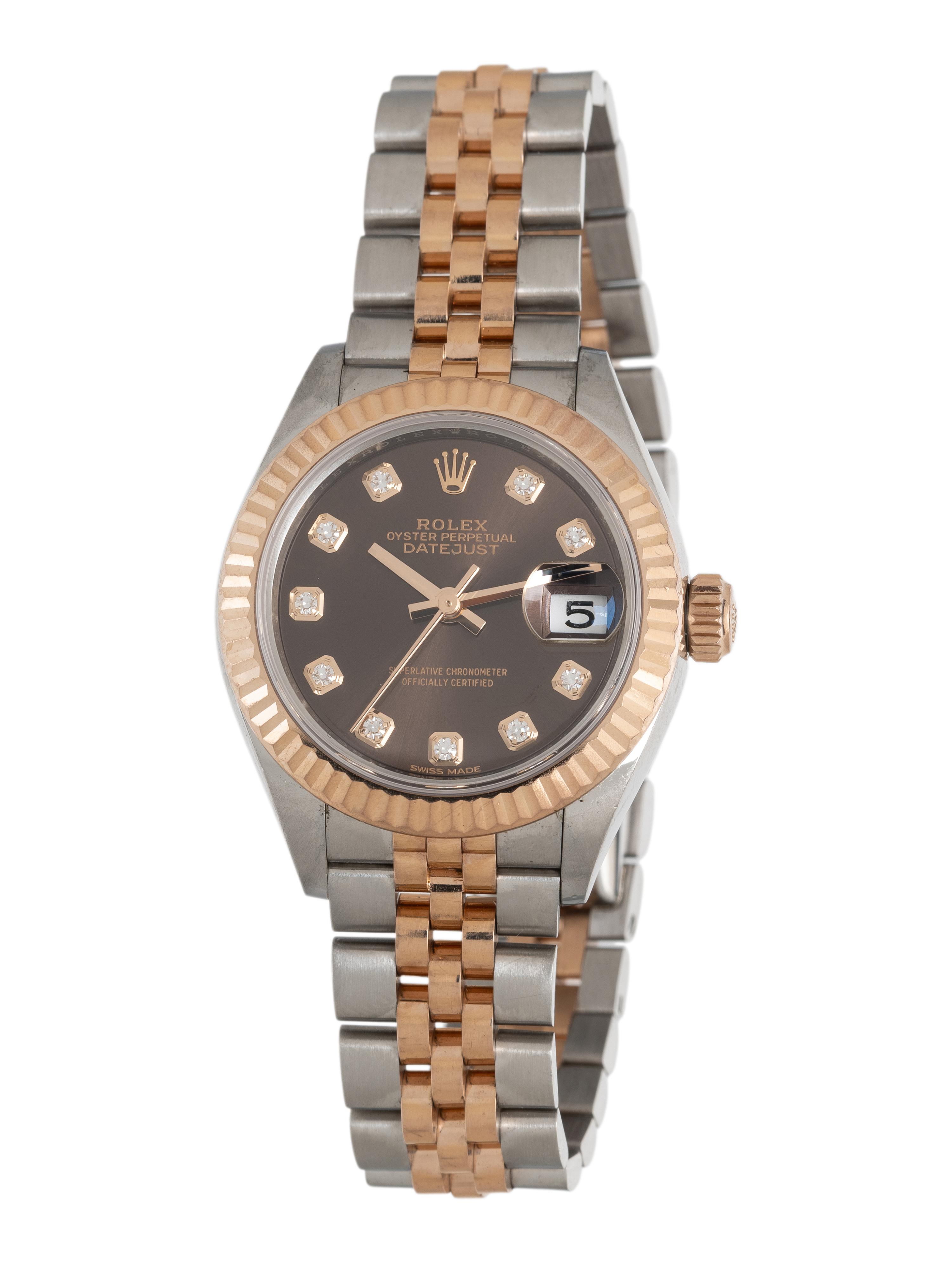 ROLEX, REF. 279171 ROSE GOLD AND STAINLESS STEEL 'LADY-DATEJUST' CHOCOLATE DIAMOND DIAL AND JUBILEE BRACELET, BOX & PAPERS